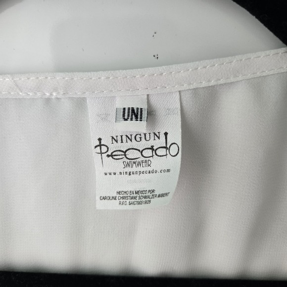 Ningun Pecado Swimwear Kaftan Cover Up White Red Uni - Picture 2 of 11